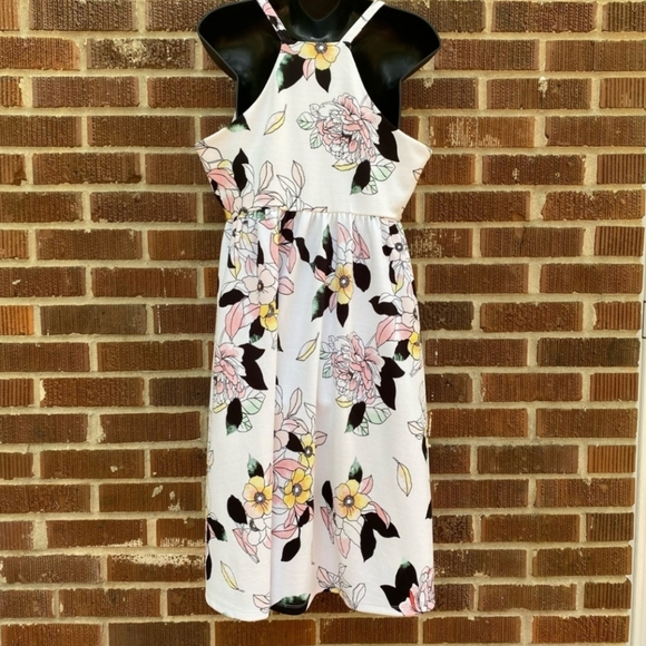 Torrid White Floral Textured Knit Bare Shoulders High Neck Skater Dress - Picture 6 of 11